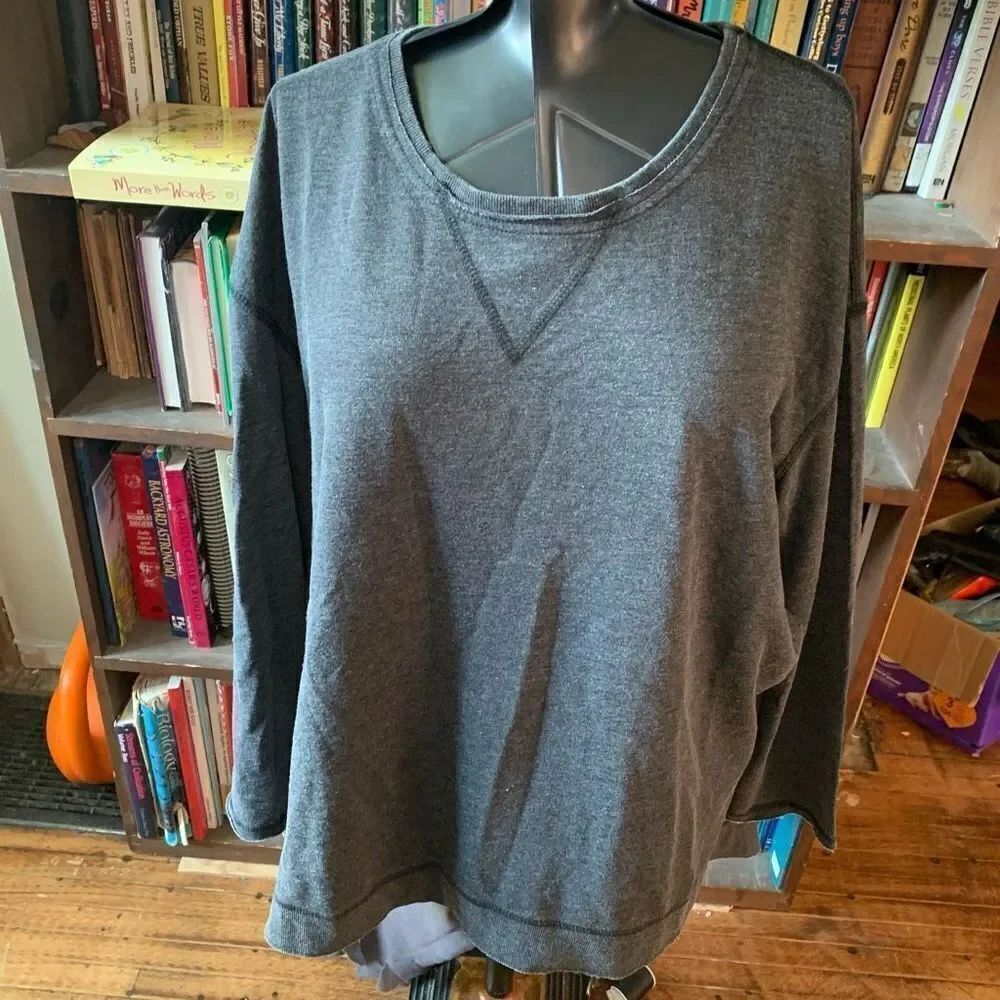 Z Supply L washed gray oversized cozy high low sweatshirt